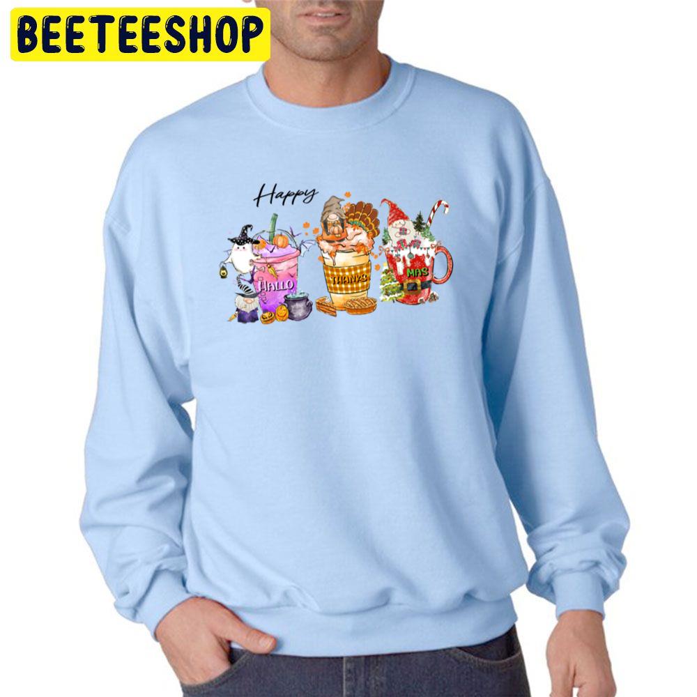 Cute Boo Gnome Turkey And Santa Happy Hallothanksmas Trending Unisex Sweatshirt Cute Boo Gnome Turkey And Santa Happy Hallothanksmas Trending Unisex Sweatshirt