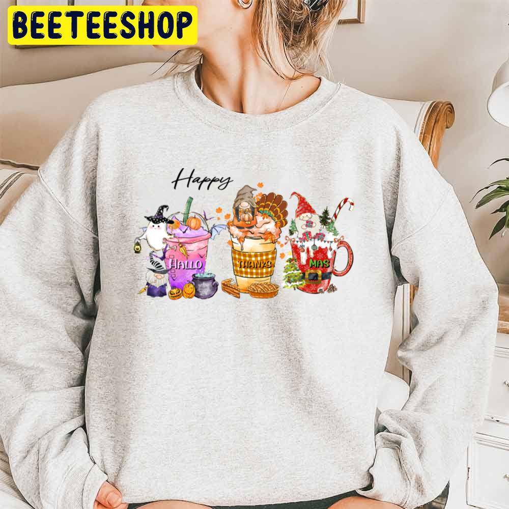 Cute Boo Gnome Turkey And Santa Happy Hallothanksmas Trending Unisex Sweatshirt Cute Boo Gnome Turkey And Santa Happy Hallothanksmas Trending Unisex Sweatshirt