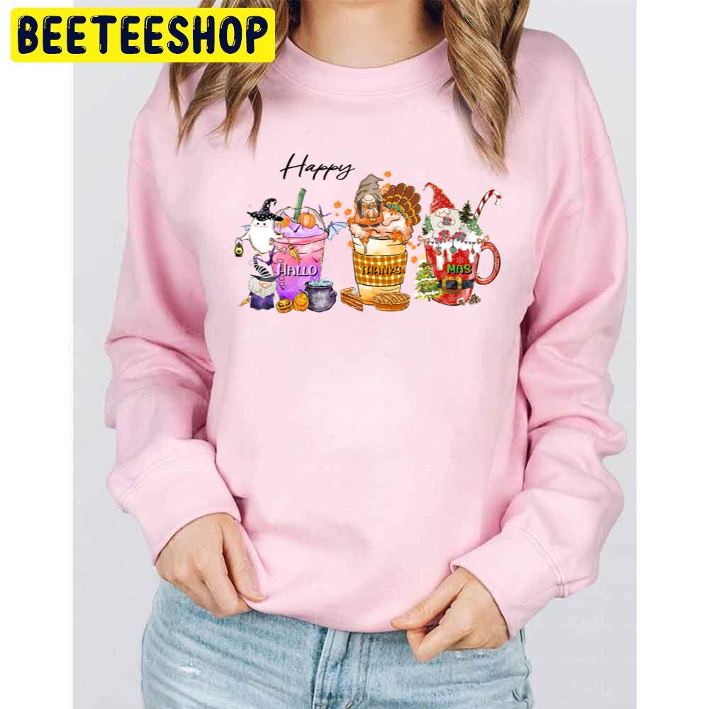 Cute Boo Gnome Turkey And Santa Happy Hallothanksmas Trending Unisex Sweatshirt Cute Boo Gnome Turkey And Santa Happy Hallothanksmas Trending Unisex Sweatshirt