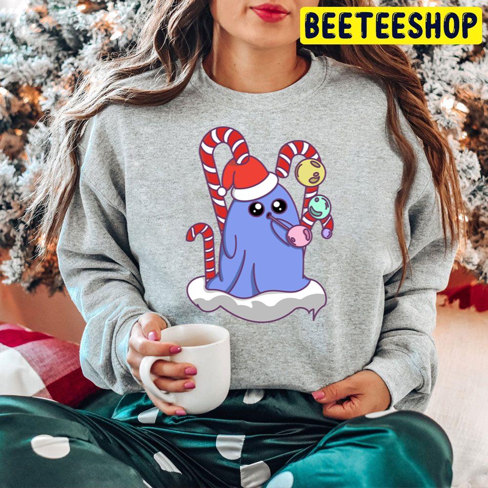 Cute Christmas Ghost Eating Candy Trending Unisex Hoodie Cute Christmas Ghost Eating Candy Trending Unisex Hoodie