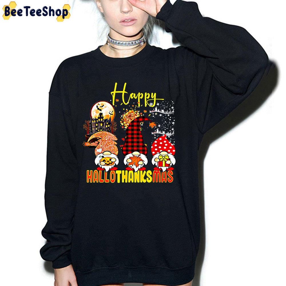 Cute Pattern Gnomes Happy Hallothanksmas Trending Unisex Sweatshirt Cute Pattern Gnomes Happy Hallothanksmas Trending Unisex Sweatshirt