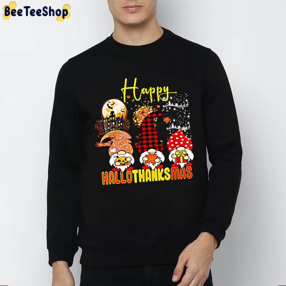 Cute Pattern Gnomes Happy Hallothanksmas Trending Unisex Sweatshirt Cute Pattern Gnomes Happy Hallothanksmas Trending Unisex Sweatshirt
