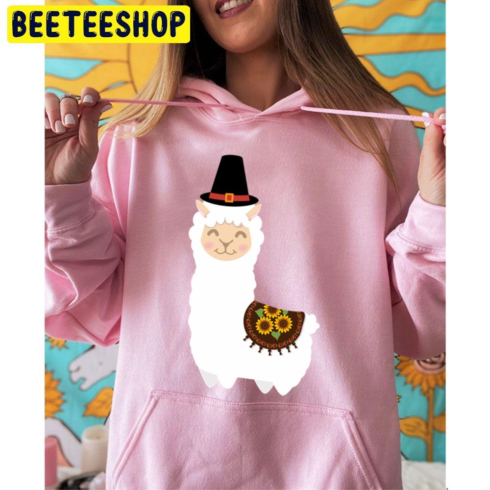 Cute Thanksgiving Llama Trending Unisex Hoodie Cute Thanksgiving Llama Trending Unisex Hoodie