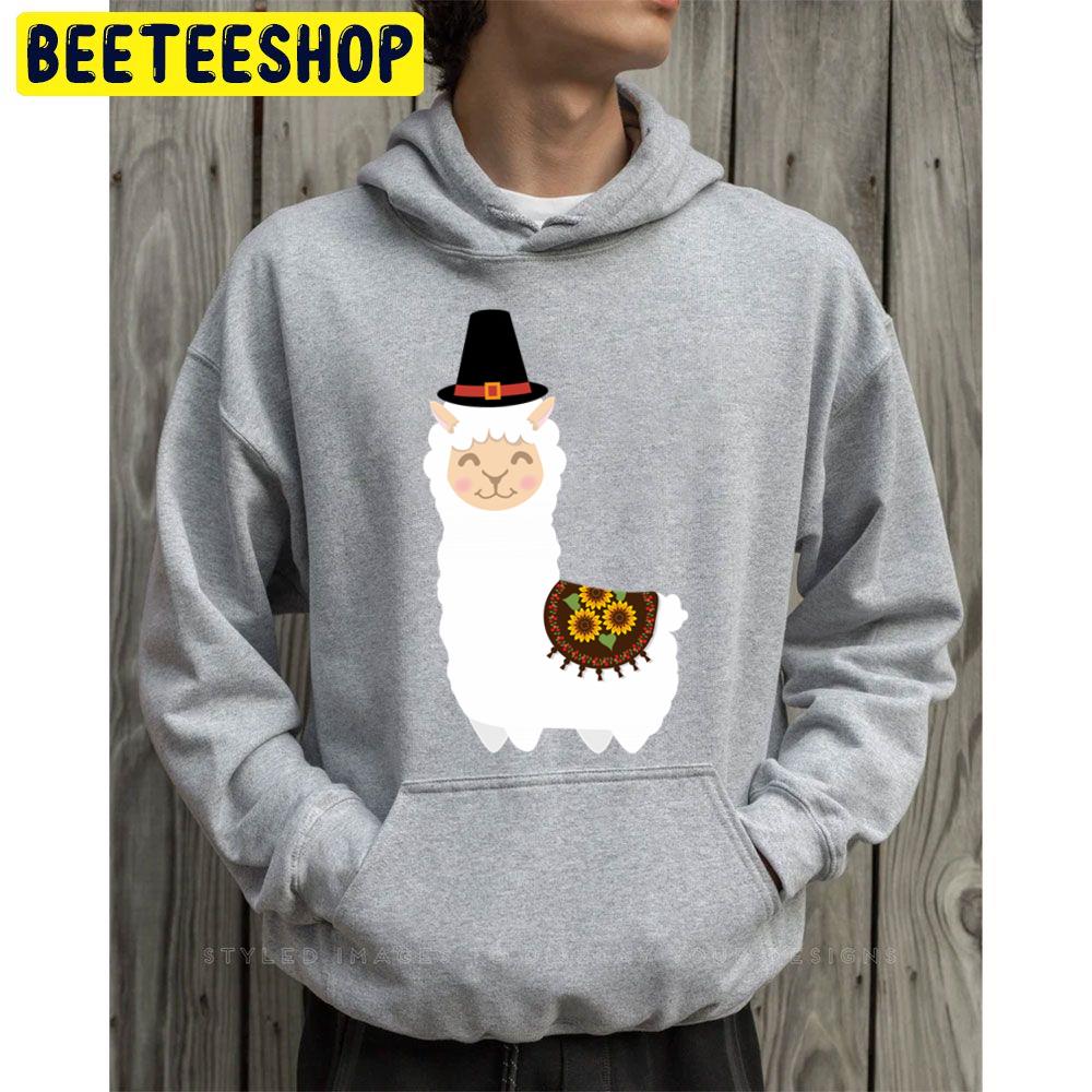Cute Thanksgiving Llama Trending Unisex Hoodie Cute Thanksgiving Llama Trending Unisex Hoodie