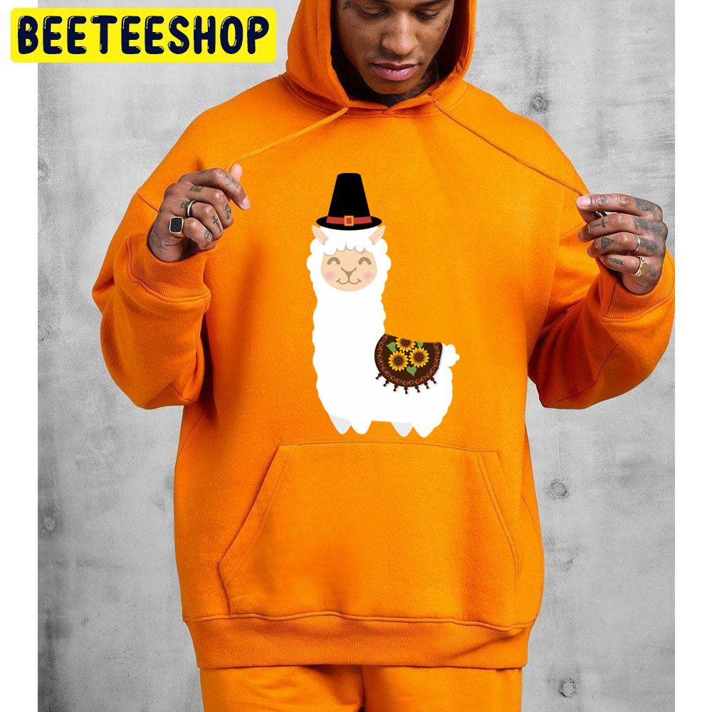 Cute Thanksgiving Llama Trending Unisex Hoodie Cute Thanksgiving Llama Trending Unisex Hoodie