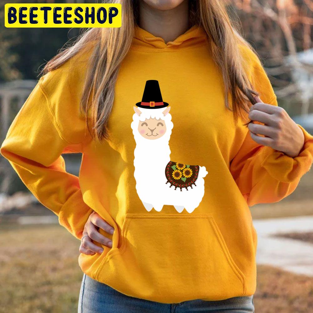Cute Thanksgiving Llama Trending Unisex Hoodie Cute Thanksgiving Llama Trending Unisex Hoodie