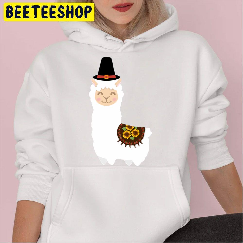 Cute Thanksgiving Llama Trending Unisex Hoodie Cute Thanksgiving Llama Trending Unisex Hoodie