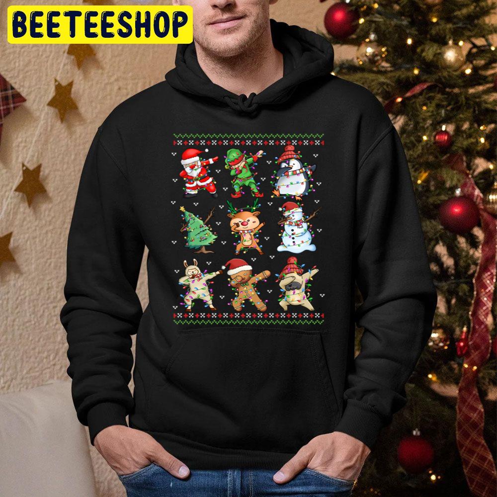 Dabbing Santa Elf Friends Knit Xmas Christmas Trending Unisex Hoodie Dabbing Santa Elf Friends Knit Xmas Christmas Trending Unisex Hoodie