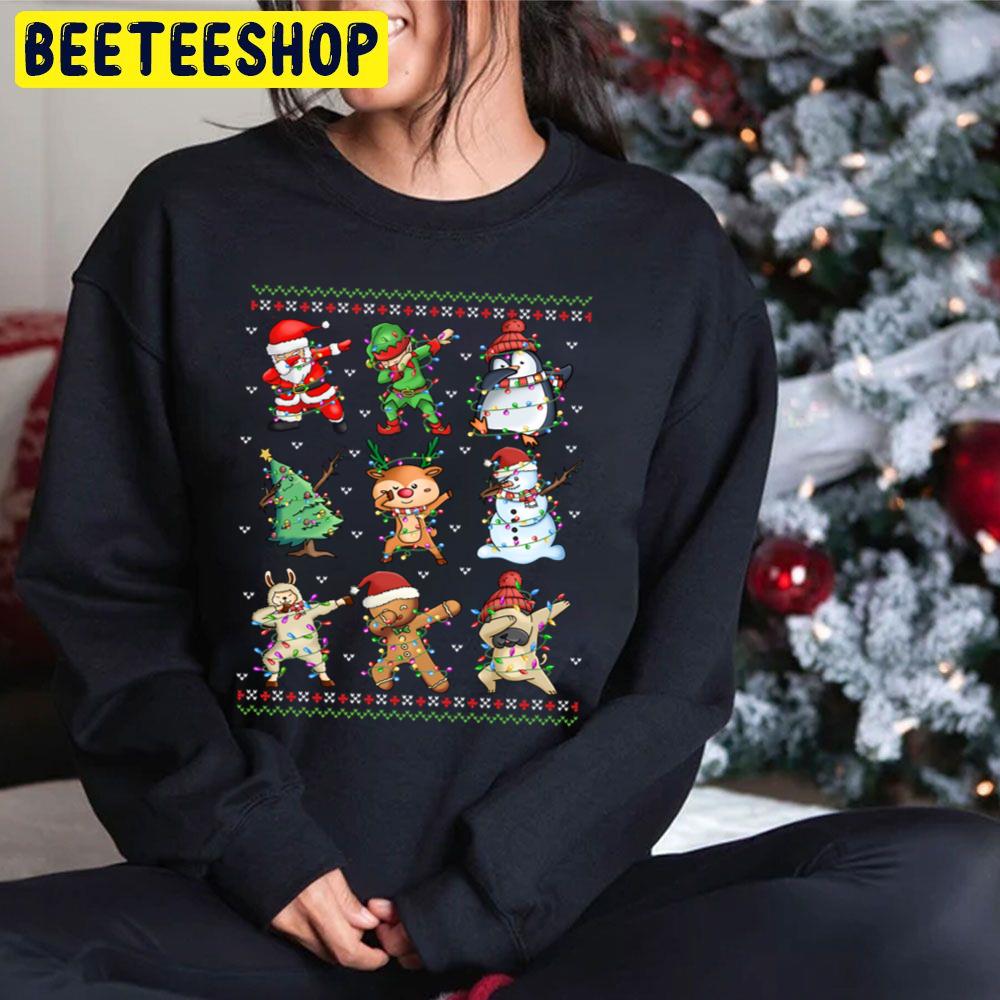 Dabbing Santa Elf Friends Knit Xmas Christmas Trending Unisex Hoodie Dabbing Santa Elf Friends Knit Xmas Christmas Trending Unisex Hoodie