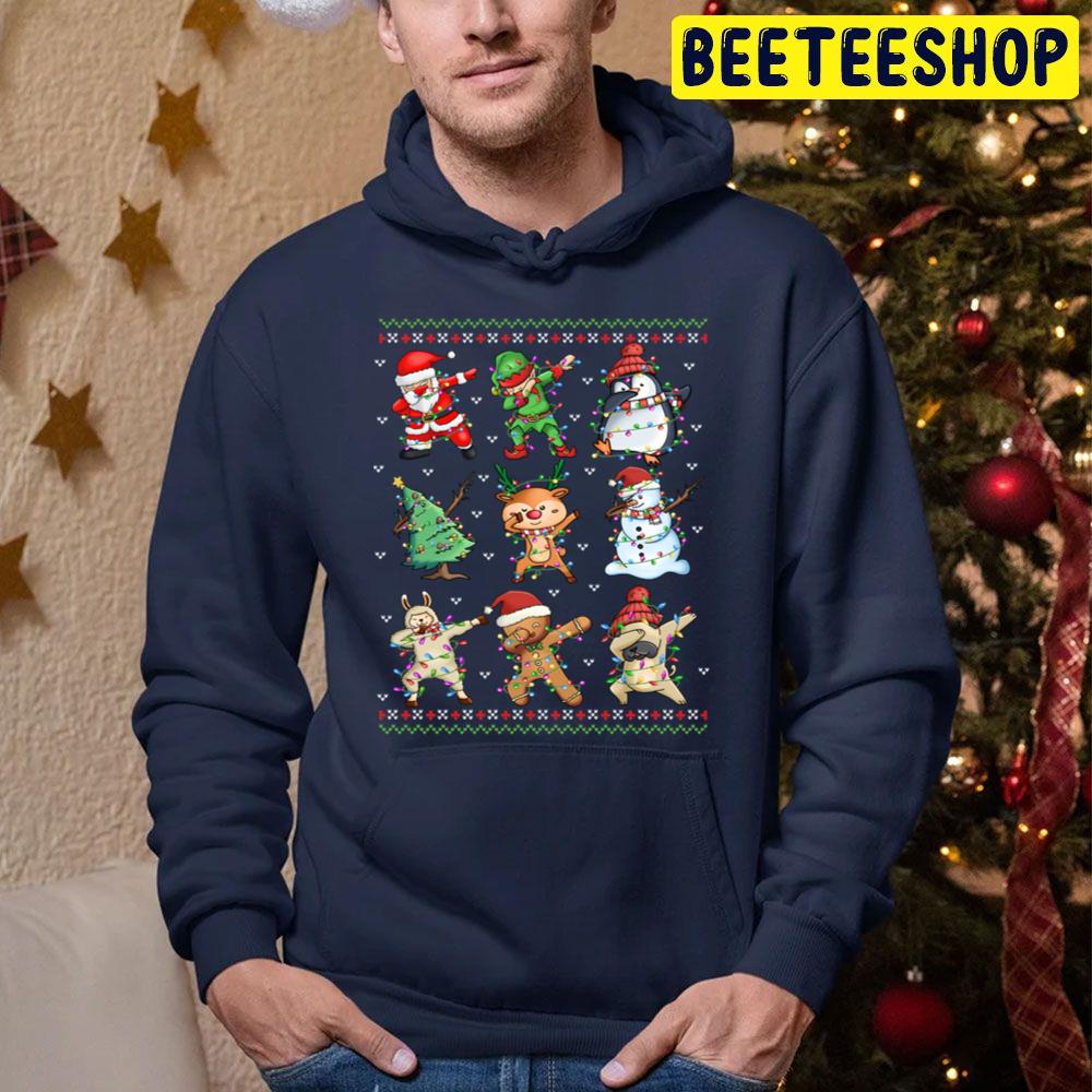 Dabbing Santa Elf Friends Knit Xmas Christmas Trending Unisex Hoodie Dabbing Santa Elf Friends Knit Xmas Christmas Trending Unisex Hoodie