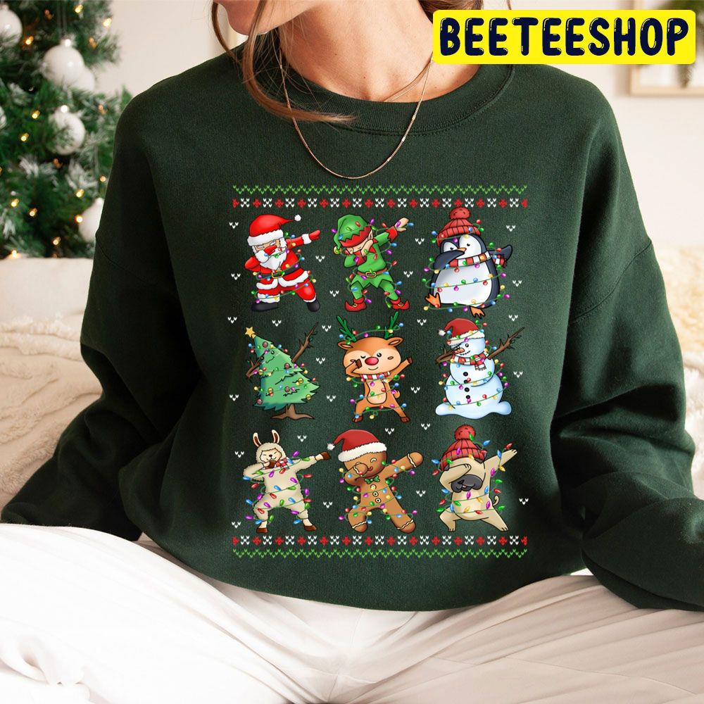Dabbing Santa Elf Friends Knit Xmas Christmas Trending Unisex Hoodie Dabbing Santa Elf Friends Knit Xmas Christmas Trending Unisex Hoodie
