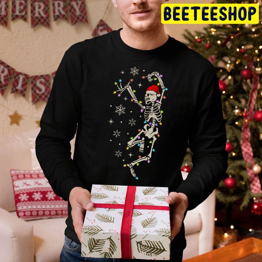 Dancing Skeleton Christmas Lights Trending Unisex Hoodie Dancing Skeleton Christmas Lights Trending Unisex Hoodie