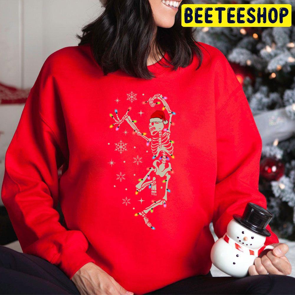 Dancing Skeleton Christmas Lights Trending Unisex Hoodie Dancing Skeleton Christmas Lights Trending Unisex Hoodie