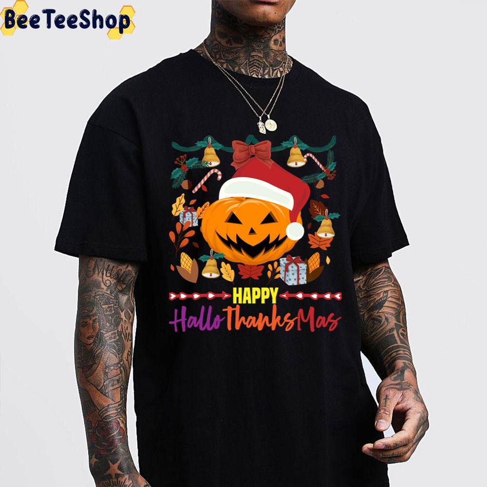 Design Pumpkin Santa Hat Happy Hallothanksmas Trending Unisex Sweatshirt Design Pumpkin Santa Hat Happy Hallothanksmas Trending Unisex Sweatshirt