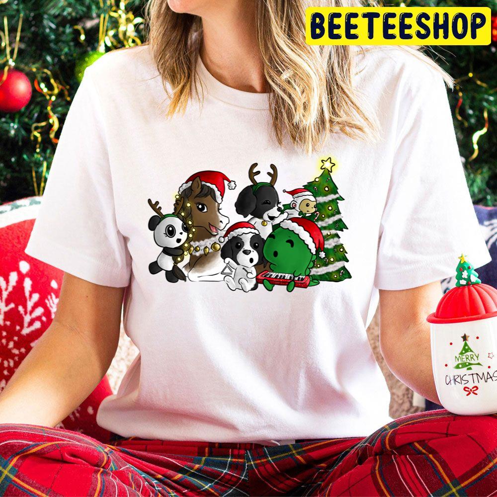 Dino And Panda Caroling With Friends Christmas Trending Unisex Hoodie Dino And Panda Caroling With Friends Christmas Trending Unisex Hoodie