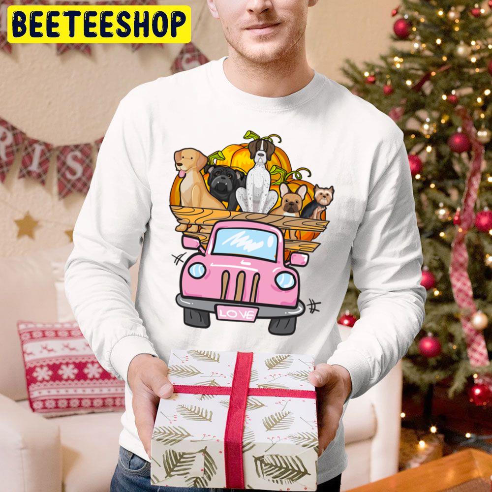 Dogs On The Pink Car Trending Unisex Hoodie Dogs On The Pink Car Trending Unisex Hoodie