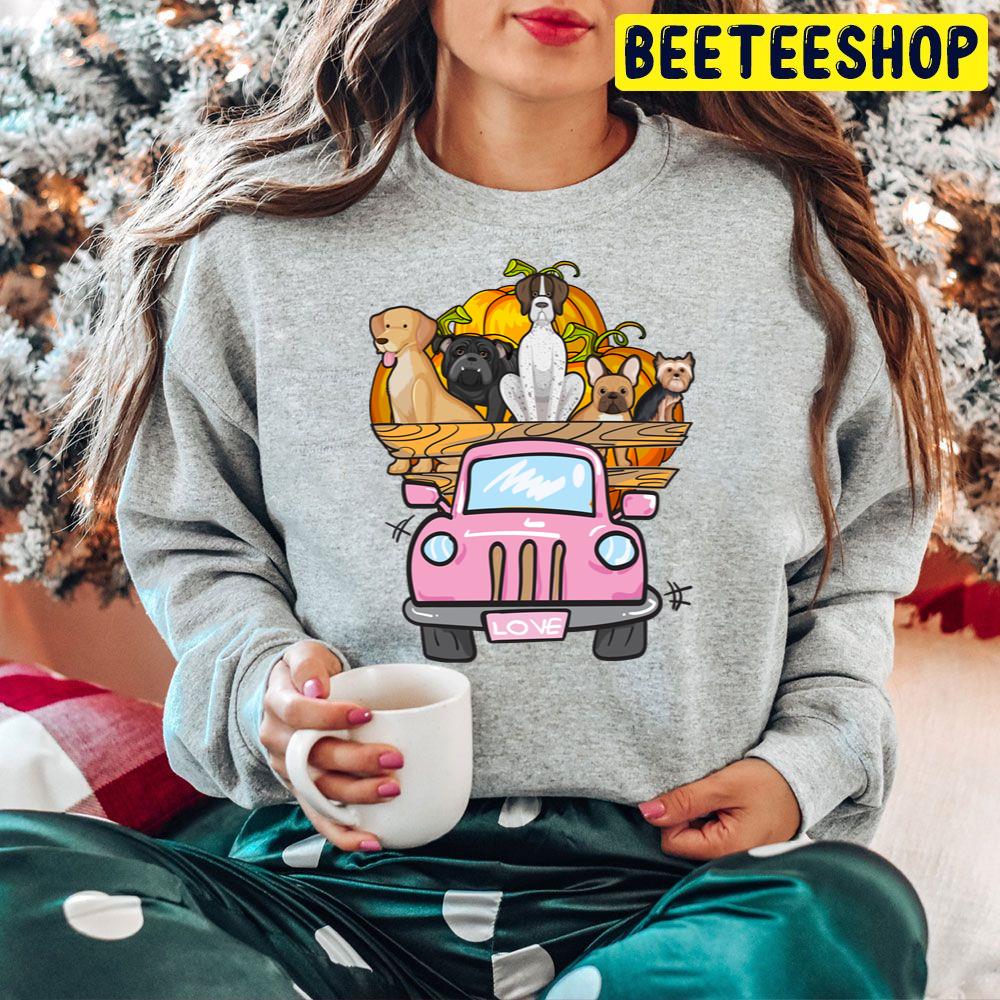 Dogs On The Pink Car Trending Unisex Hoodie Dogs On The Pink Car Trending Unisex Hoodie