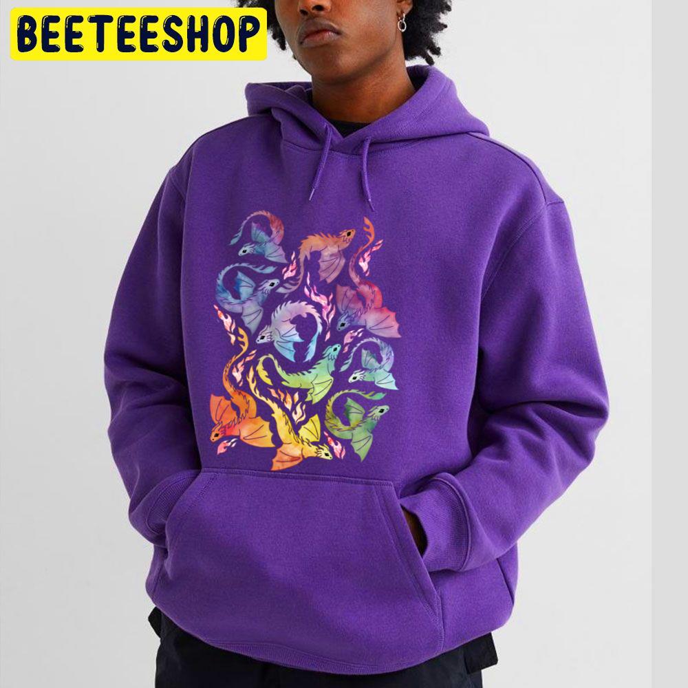 Dragon Fire Dark Rainbow Trending Unisex Hoodie Dragon Fire Dark Rainbow Trending Unisex Hoodie