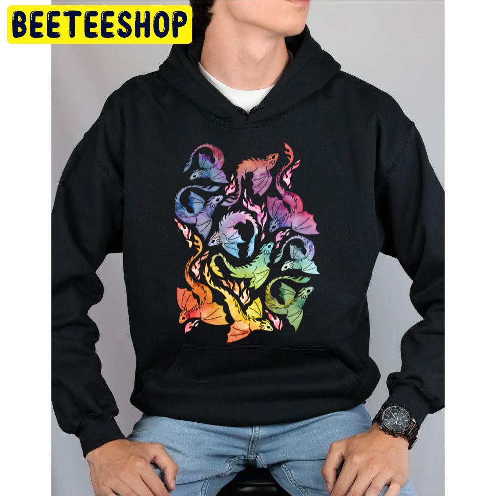 Dragon Fire Dark Rainbow Trending Unisex Hoodie Dragon Fire Dark Rainbow Trending Unisex Hoodie