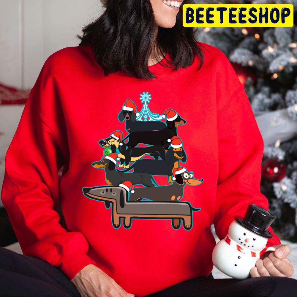 Duchshund Dog Christmas Tree Trending Unisex Hoodie Duchshund Dog Christmas Tree Trending Unisex Hoodie