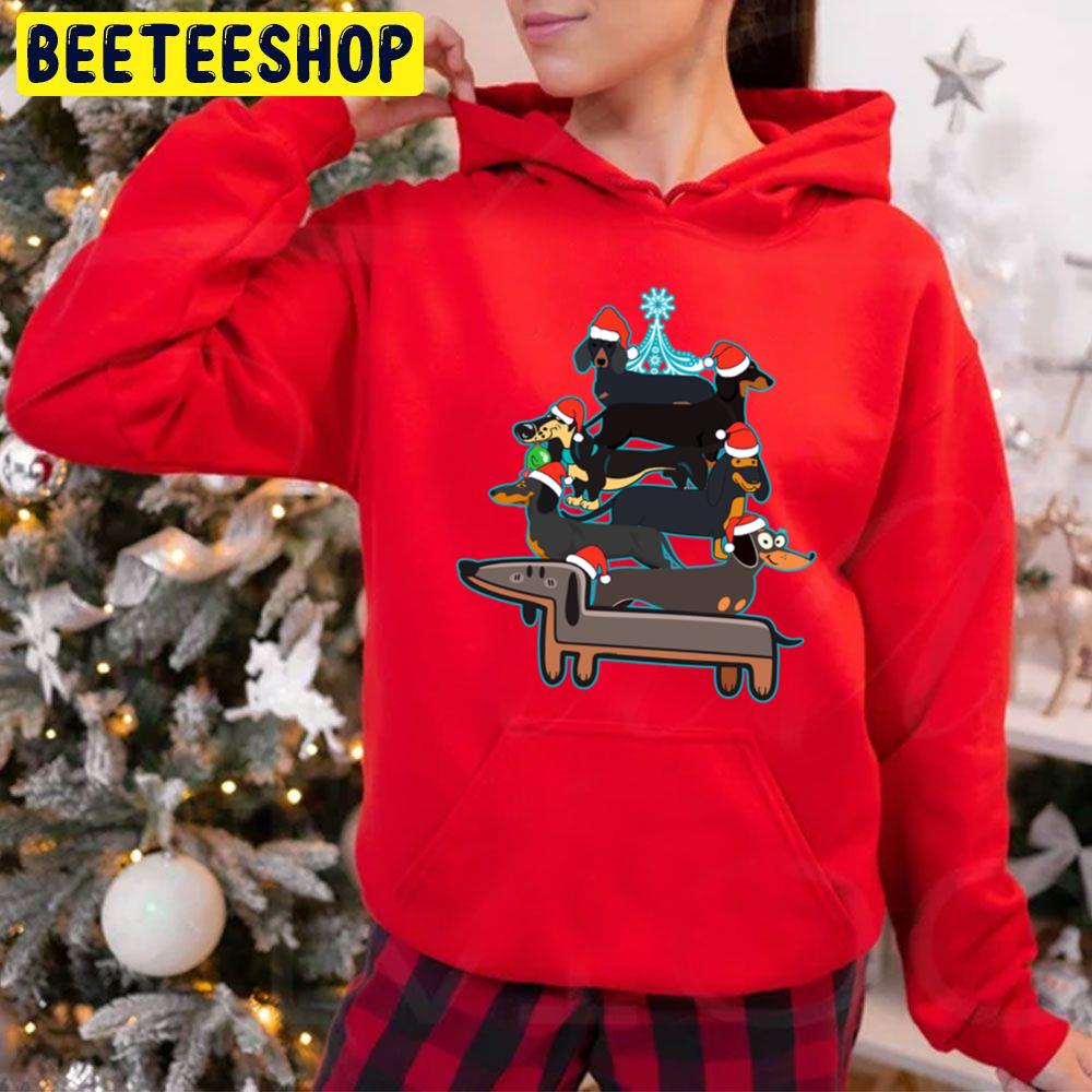 Duchshund Dog Christmas Tree Trending Unisex Hoodie Duchshund Dog Christmas Tree Trending Unisex Hoodie