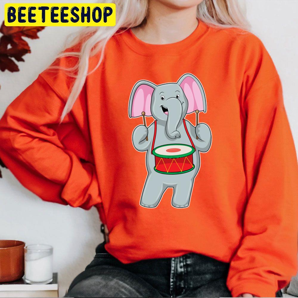 Elephant At Music With Drum Trending Unisex Sweatshirt Elephant At Music With Drum Trending Unisex Sweatshirt