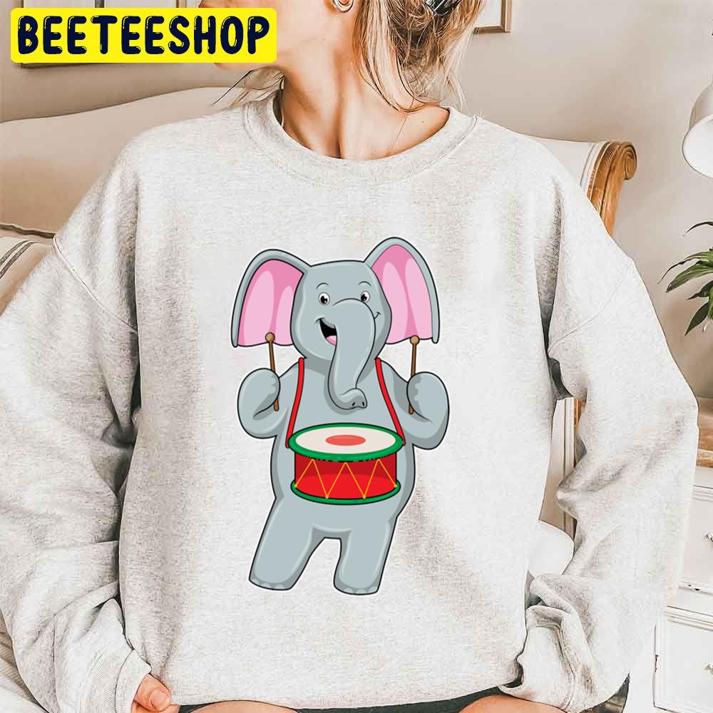 Elephant At Music With Drum Trending Unisex Sweatshirt Elephant At Music With Drum Trending Unisex Sweatshirt