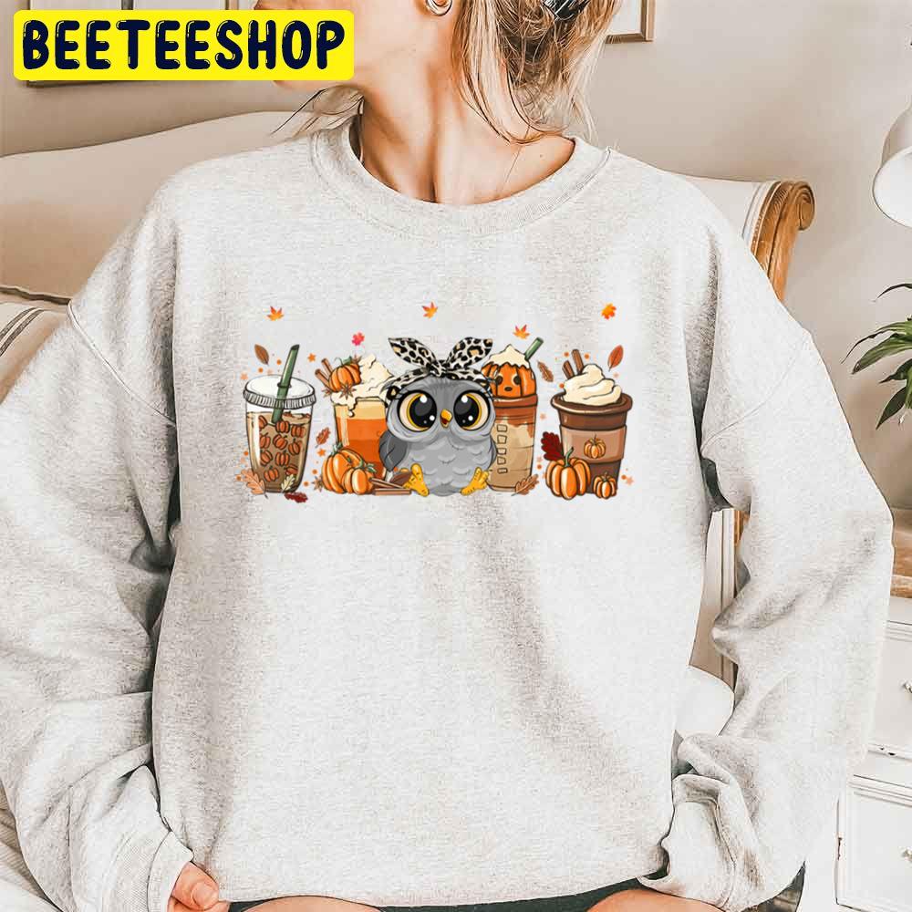 Fall Coffee Pumpkin Spice Latte Autumn Owl Trending Unisex Sweatshirt Fall Coffee Pumpkin Spice Latte Autumn Owl Trending Unisex Sweatshirt