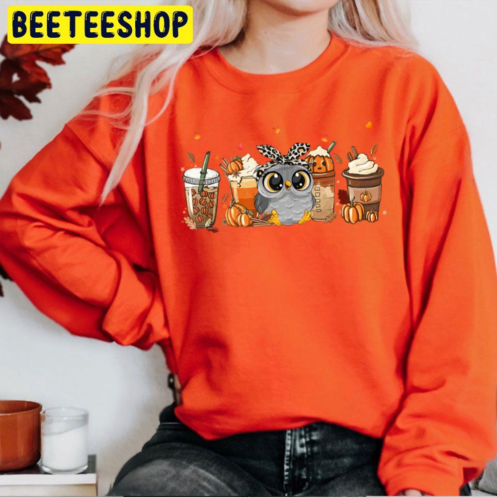 Fall Coffee Pumpkin Spice Latte Autumn Owl Trending Unisex Sweatshirt Fall Coffee Pumpkin Spice Latte Autumn Owl Trending Unisex Sweatshirt