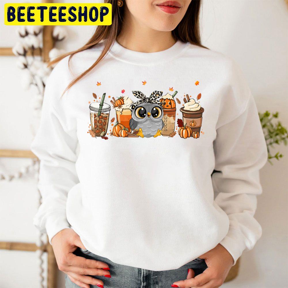 Fall Coffee Pumpkin Spice Latte Autumn Owl Trending Unisex Sweatshirt Fall Coffee Pumpkin Spice Latte Autumn Owl Trending Unisex Sweatshirt