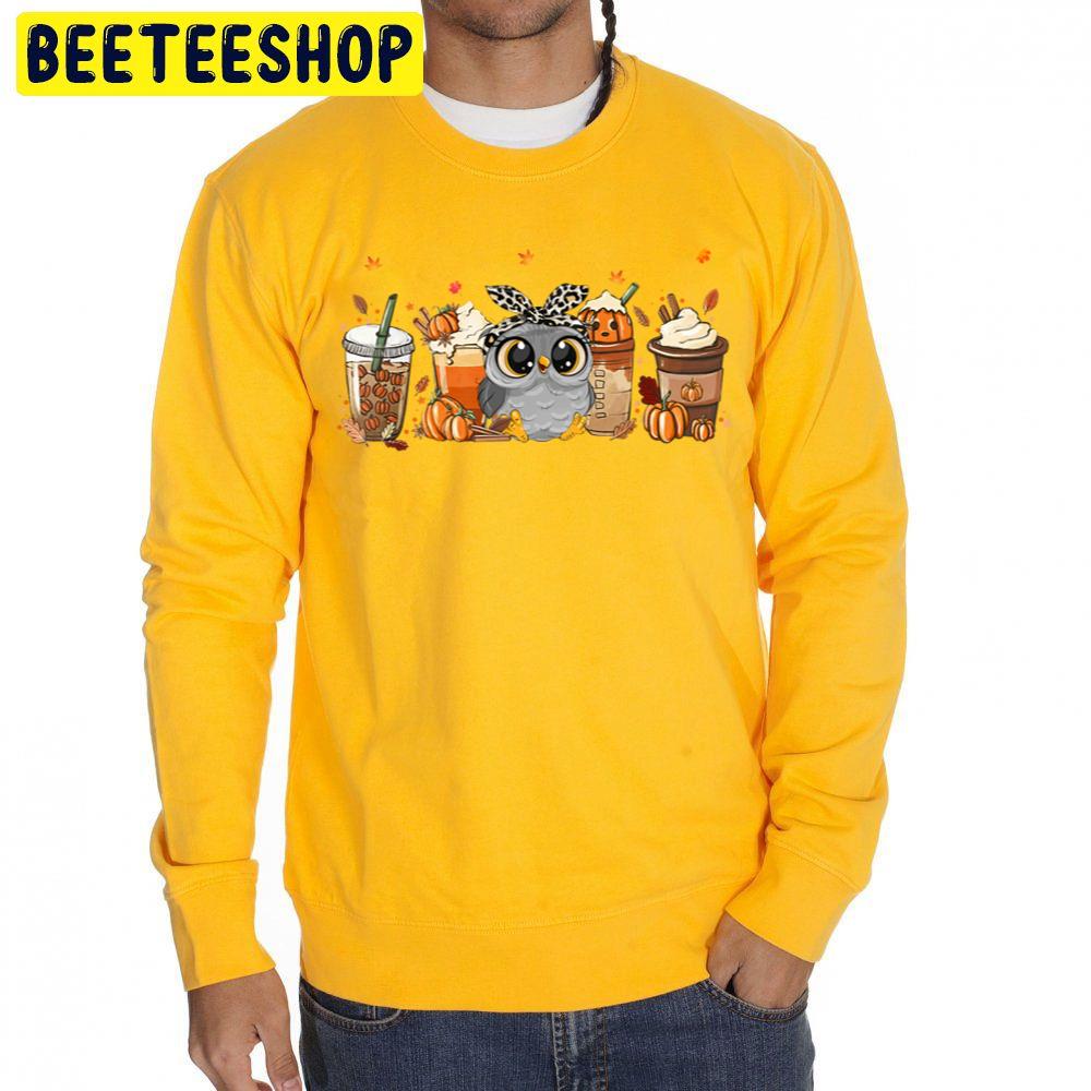 Fall Coffee Pumpkin Spice Latte Autumn Owl Trending Unisex Sweatshirt Fall Coffee Pumpkin Spice Latte Autumn Owl Trending Unisex Sweatshirt