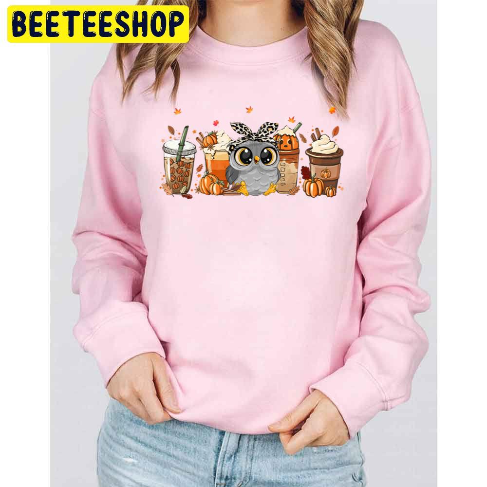 Fall Coffee Pumpkin Spice Latte Autumn Owl Trending Unisex Sweatshirt Fall Coffee Pumpkin Spice Latte Autumn Owl Trending Unisex Sweatshirt