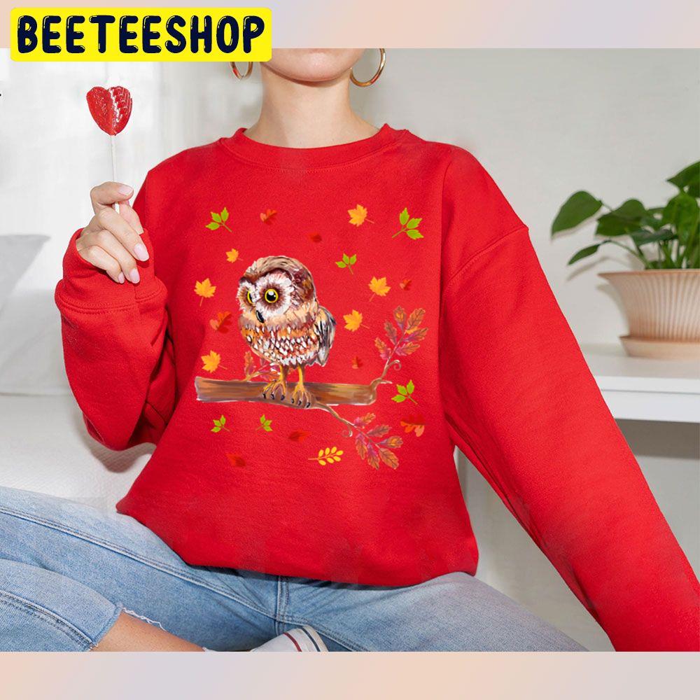 Fall Leaves Owl Lover Thanksgiving Trending Unisex Sweatshirt Fall Leaves Owl Lover Thanksgiving Trending Unisex Sweatshirt