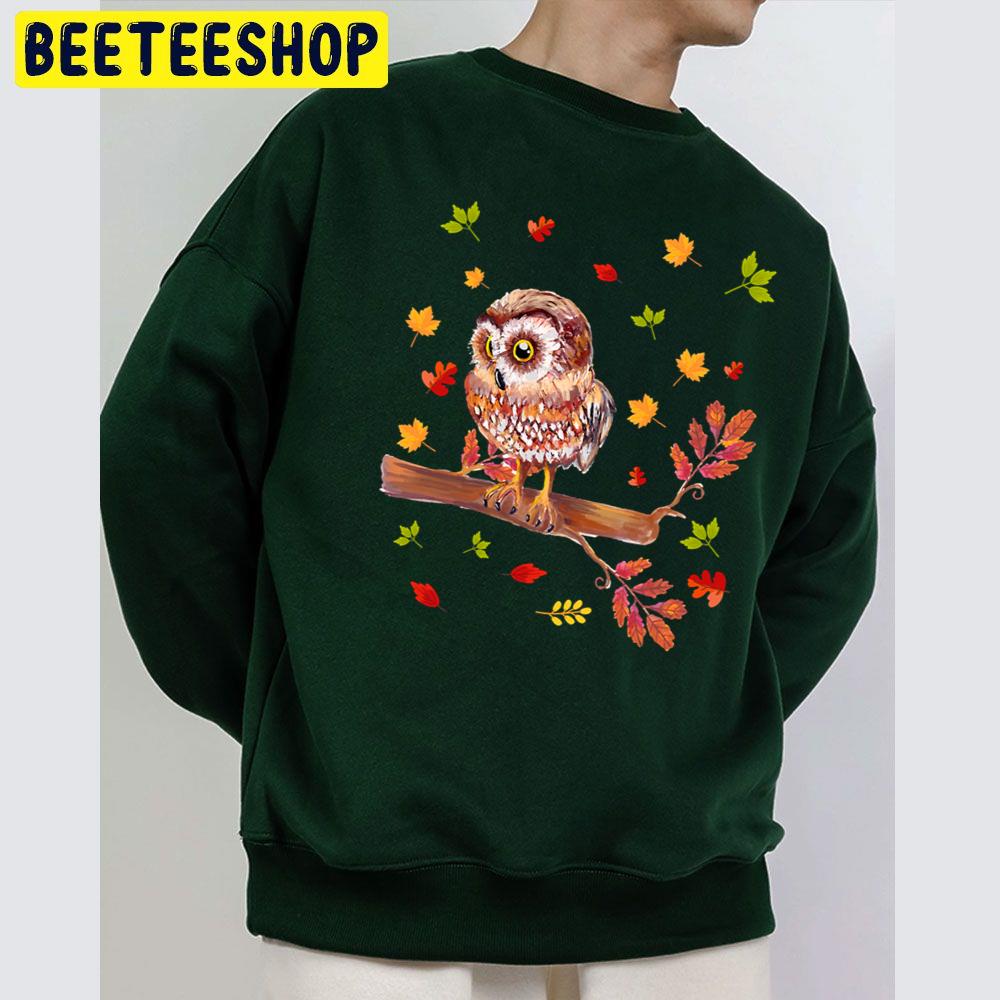 Fall Leaves Owl Lover Thanksgiving Trending Unisex Sweatshirt Fall Leaves Owl Lover Thanksgiving Trending Unisex Sweatshirt