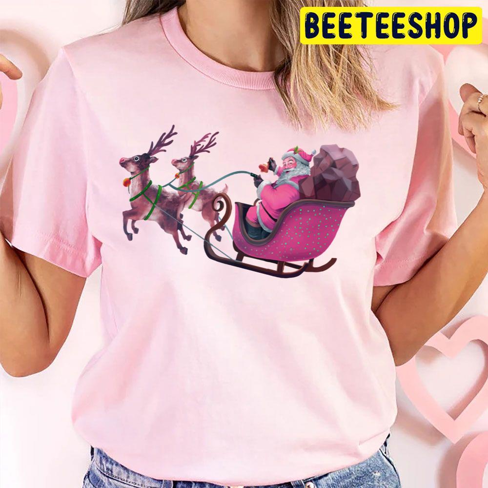 Fanary Happy Christmas Retro Vintage Pink Santa Claus Trending Unisex T Shirt Fanary Happy Christmas Retro Vintage Pink Santa Claus Trending Unisex T Shirt