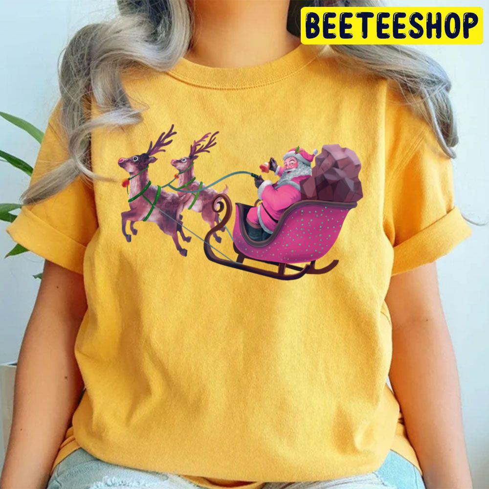 Fanary Happy Christmas Retro Vintage Pink Santa Claus Trending Unisex T Shirt Fanary Happy Christmas Retro Vintage Pink Santa Claus Trending Unisex T Shirt