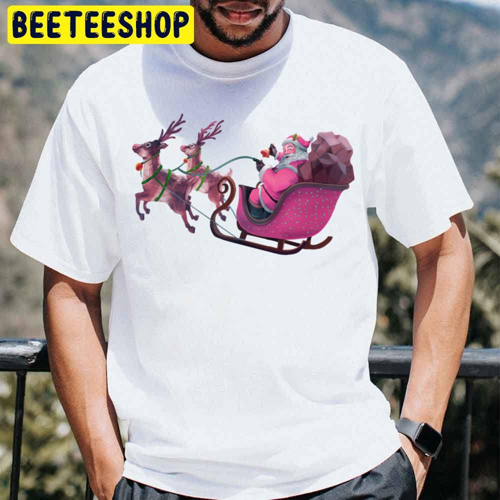 Fanary Happy Christmas Retro Vintage Pink Santa Claus Trending Unisex T Shirt Fanary Happy Christmas Retro Vintage Pink Santa Claus Trending Unisex T Shirt