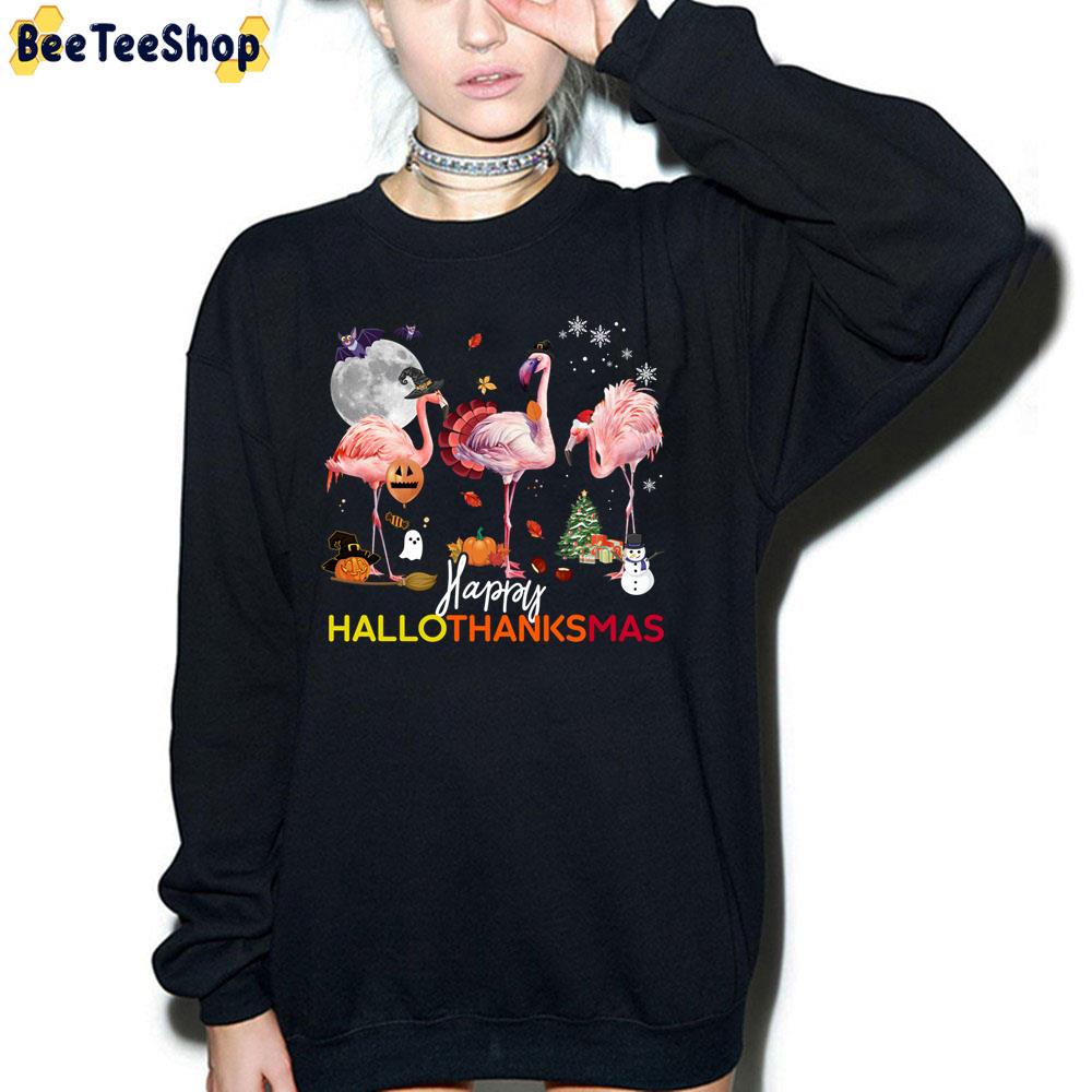 Flamingo Happy Thanksmas Hallothanksmas Trending Unisex Sweatshirt Flamingo Happy Thanksmas Hallothanksmas Trending Unisex Sweatshirt