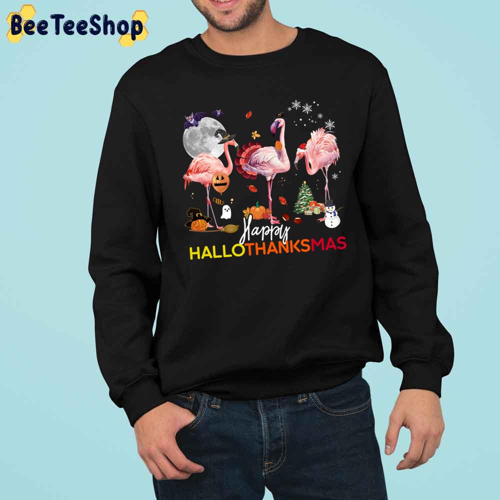 Flamingo Happy Thanksmas Hallothanksmas Trending Unisex Sweatshirt Flamingo Happy Thanksmas Hallothanksmas Trending Unisex Sweatshirt
