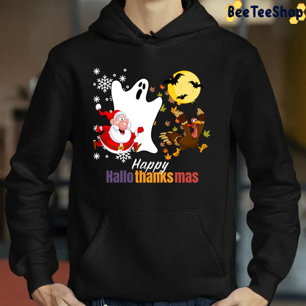 Funny Boo Santa And Turkey Happy Hallothanksmas Trending Unisex Sweatshirt Funny Boo Santa And Turkey Happy Hallothanksmas Trending Unisex Sweatshirt