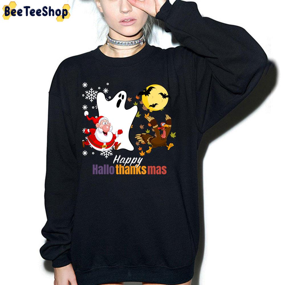 Funny Boo Santa And Turkey Happy Hallothanksmas Trending Unisex Sweatshirt Funny Boo Santa And Turkey Happy Hallothanksmas Trending Unisex Sweatshirt