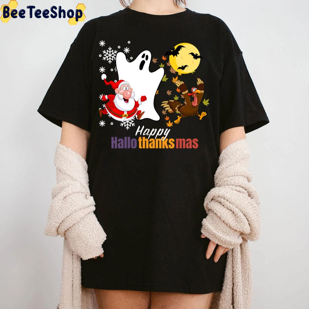 Funny Boo Santa And Turkey Happy Hallothanksmas Trending Unisex Sweatshirt Funny Boo Santa And Turkey Happy Hallothanksmas Trending Unisex Sweatshirt