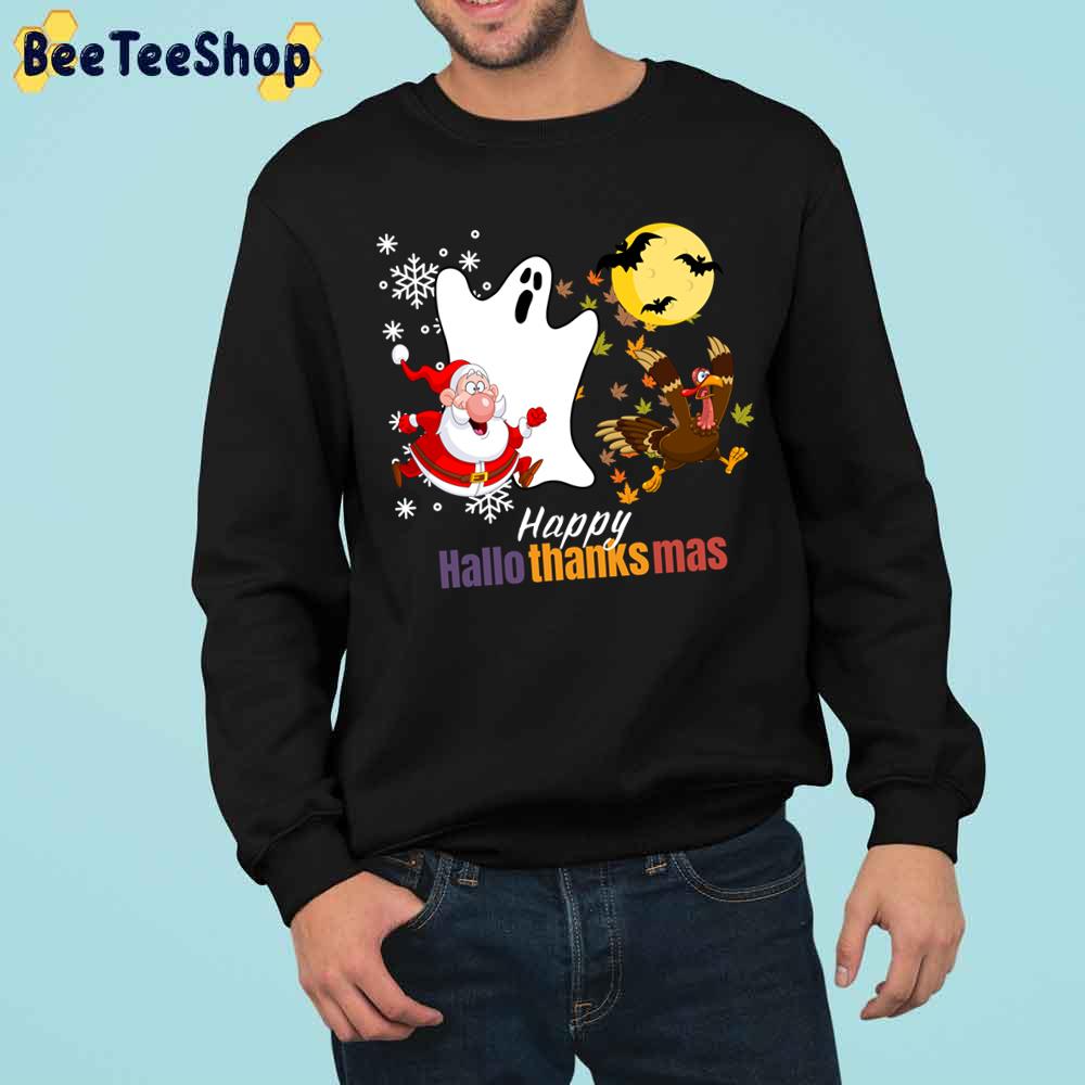 Funny Boo Santa And Turkey Happy Hallothanksmas Trending Unisex Sweatshirt Funny Boo Santa And Turkey Happy Hallothanksmas Trending Unisex Sweatshirt