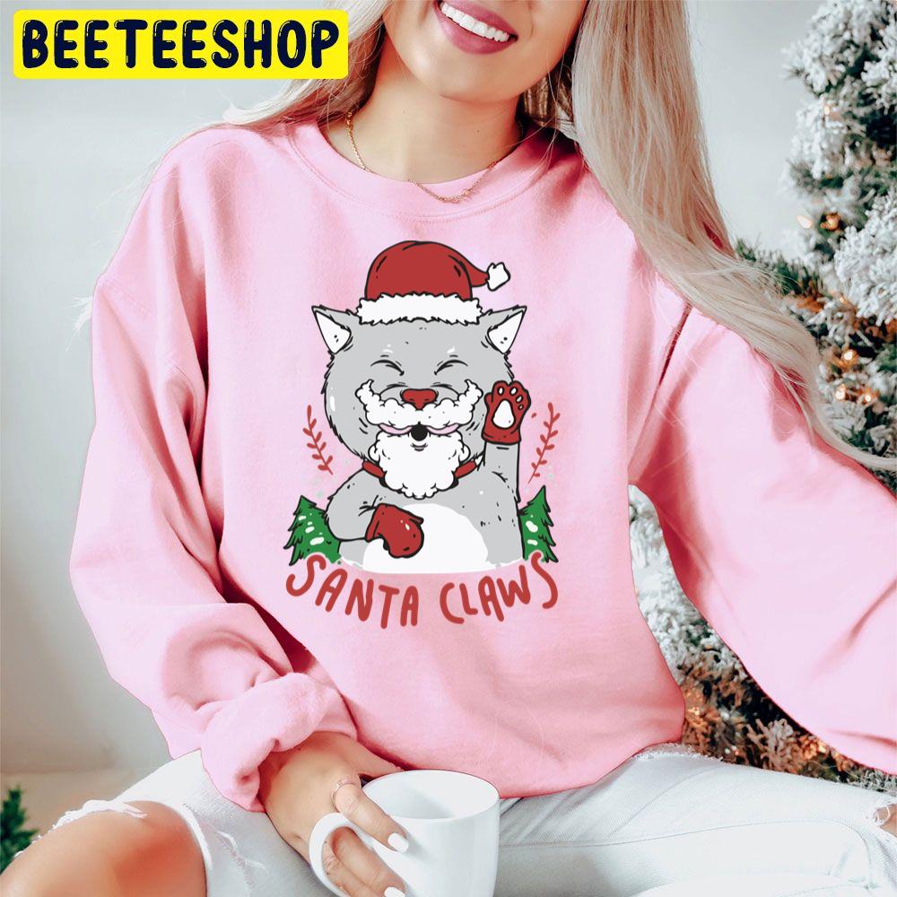 Funny Cat Santa Claws Christmas Trending Unisex Hoodie Funny Cat Santa Claws Christmas Trending Unisex Hoodie