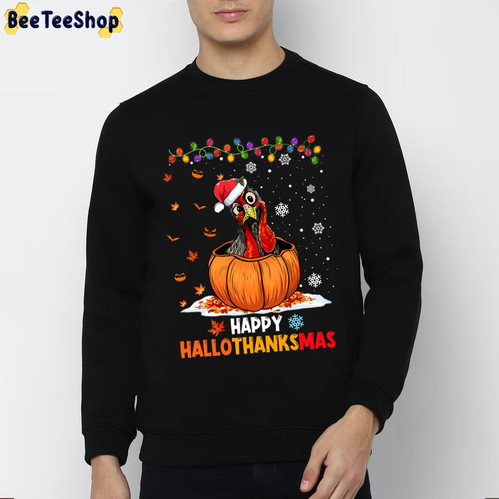 Funny Chicken On Pumpkin Happy Hallothanksmas Trending Unisex Sweatshirt Funny Chicken On Pumpkin Happy Hallothanksmas Trending Unisex Sweatshirt