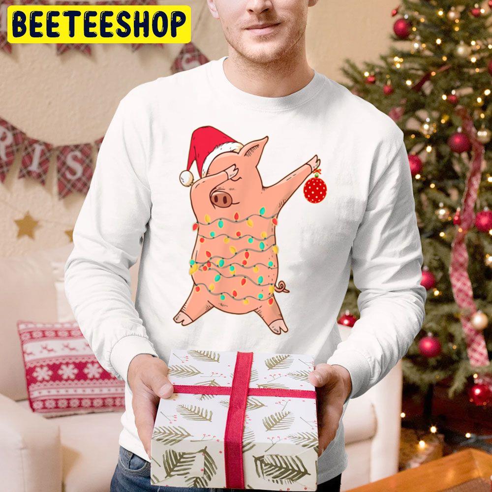 Funny Dabbing Santa Pig Christmas Trending Unisex Hoodie Funny Dabbing Santa Pig Christmas Trending Unisex Hoodie