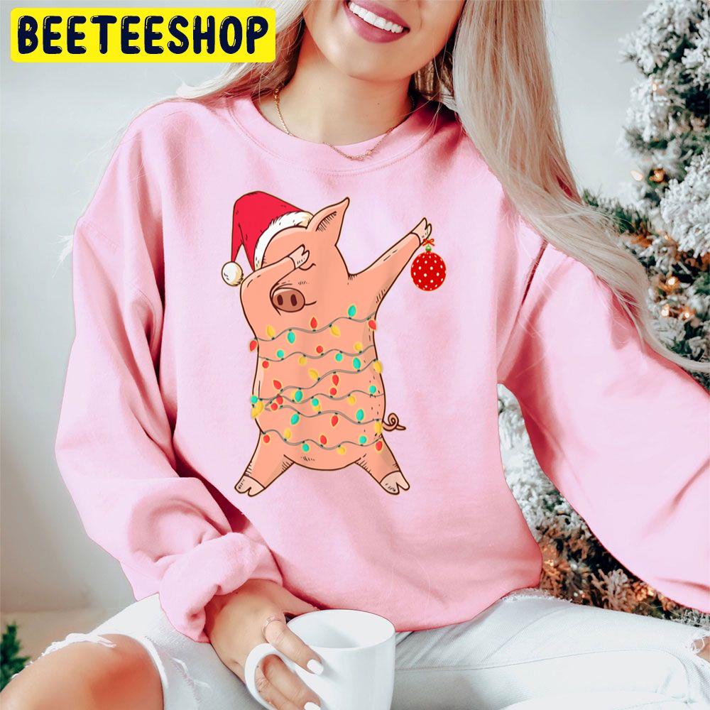 Funny Dabbing Santa Pig Christmas Trending Unisex Hoodie Funny Dabbing Santa Pig Christmas Trending Unisex Hoodie