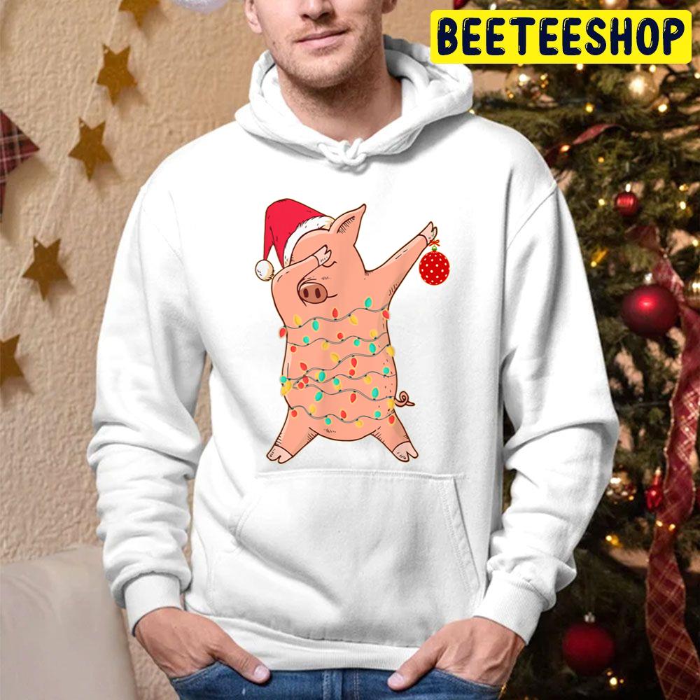 Funny Dabbing Santa Pig Christmas Trending Unisex Hoodie Funny Dabbing Santa Pig Christmas Trending Unisex Hoodie