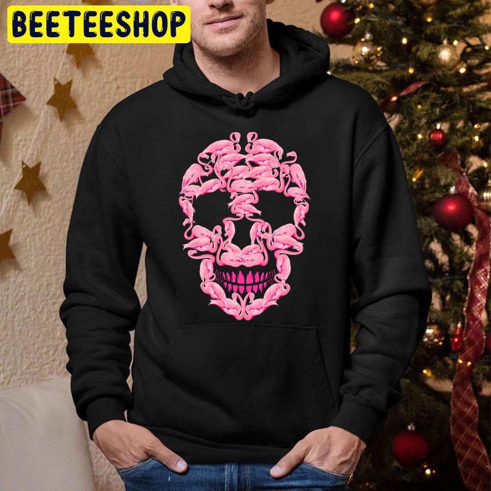 Funny Flamingo Skulls Halloween Trending Unisex Hoodie Funny Flamingo Skulls Halloween Trending Unisex Hoodie
