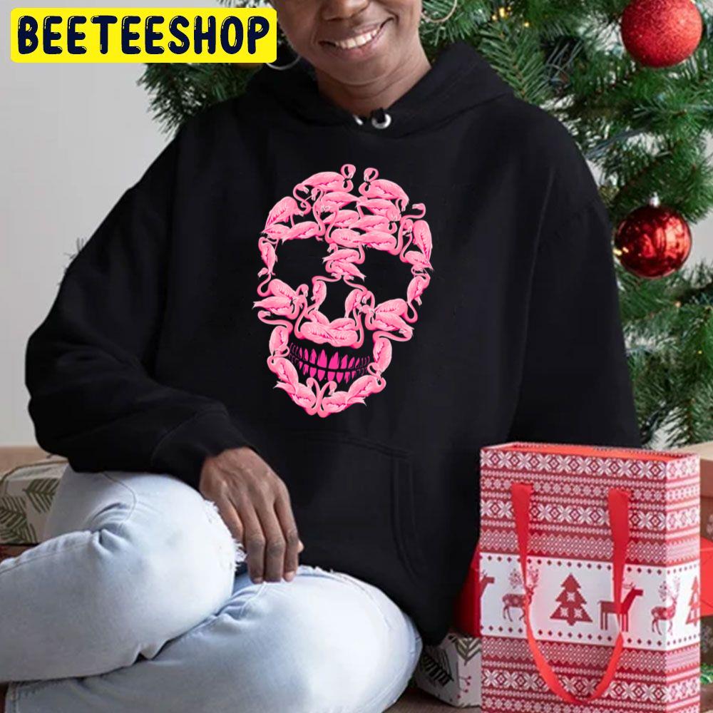 Funny Flamingo Skulls Halloween Trending Unisex Hoodie Funny Flamingo Skulls Halloween Trending Unisex Hoodie